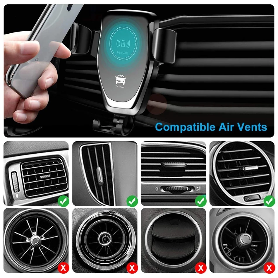 Wireless Car Charger Mount Fast Charging - شاحن سيارة لاسلكي من فيكفون، حامل