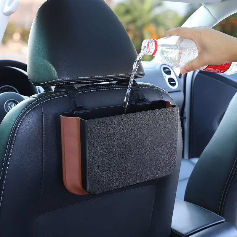 Waterproof Car Trash Can With Lid - سيارة سلة المهملات معلقة للطي المحمولة