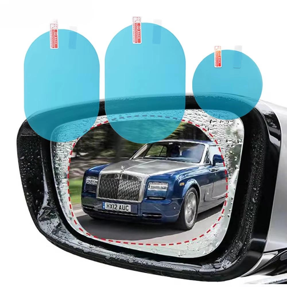 2/4 قطع غطاء فيلم تزيين مرآة ا - مراجعة Anti Glare Car Rearview Mirror Film وسعره
