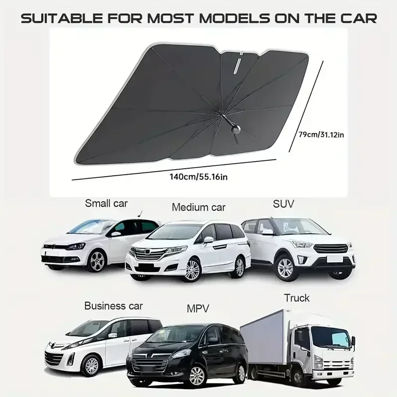 مظلة شمسية للسيارة قابلة للطي  - مراجعة Car Sunshade Windshield Umbrella Foldable وسعره